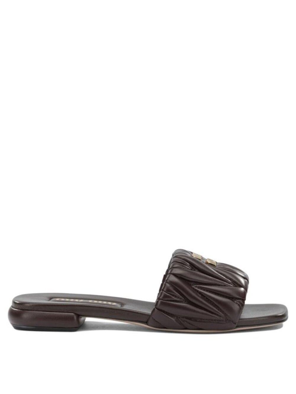 Miu Miu Matelassé Leather Slides IT 40 Women